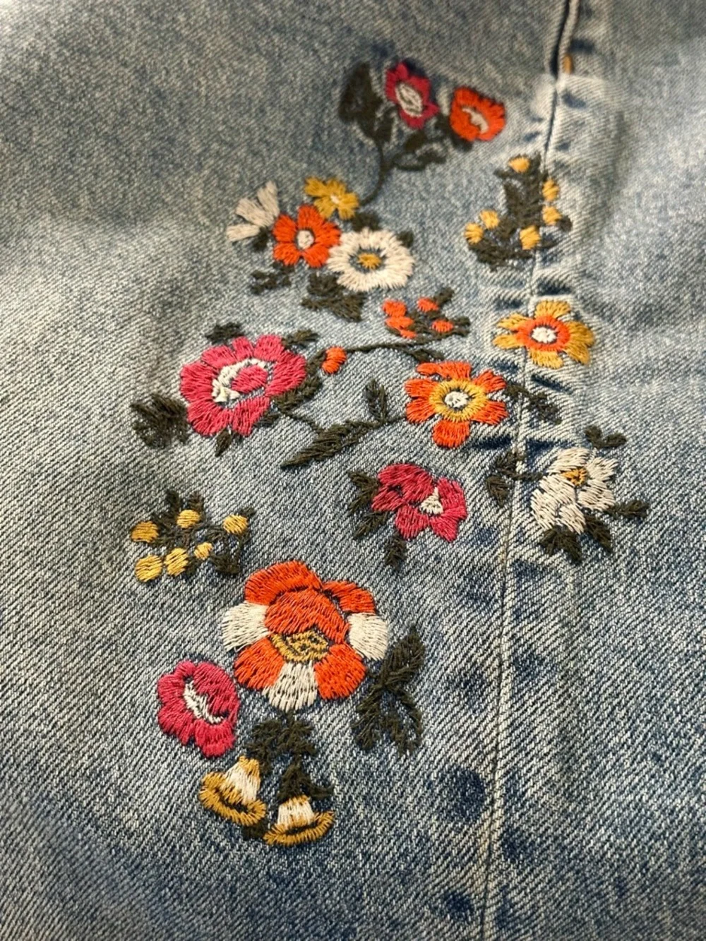 Talbots Simply Flattering Coll Emb Lt Blue Womens Wide Leg Mom Jeans - Picture 5 of 7